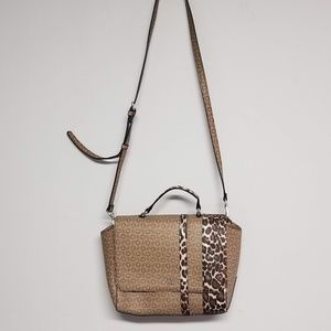GUESS Signature Crossbody with animal print accent